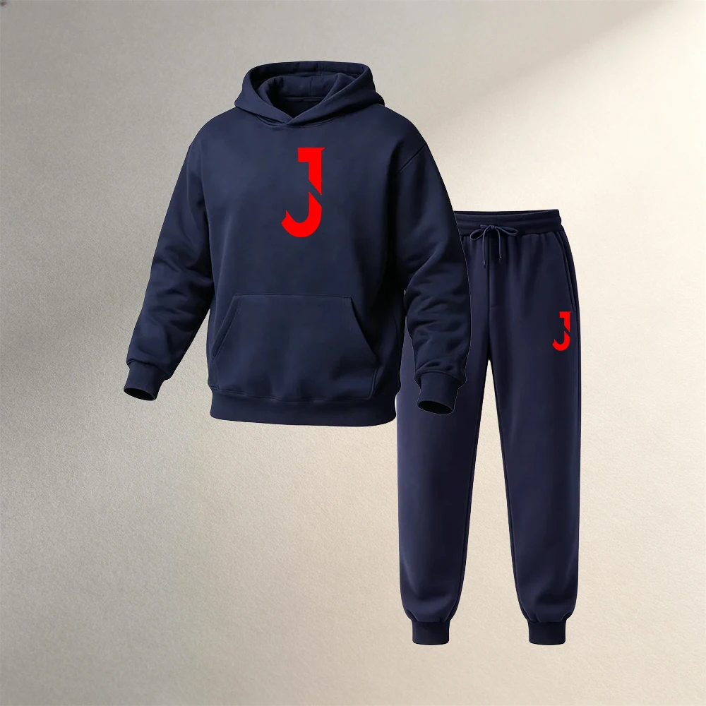 Street Fashion Outfit - メンズセットアップ 2点セット 秋冬 スポーツカジュアル ファッション プルオーバーパーカー