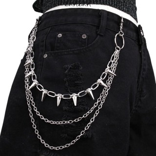 Street Fashion Necklace - ユニセックス ヒップホップ パンクロック メタル ウエストチェーン パンツキーリング