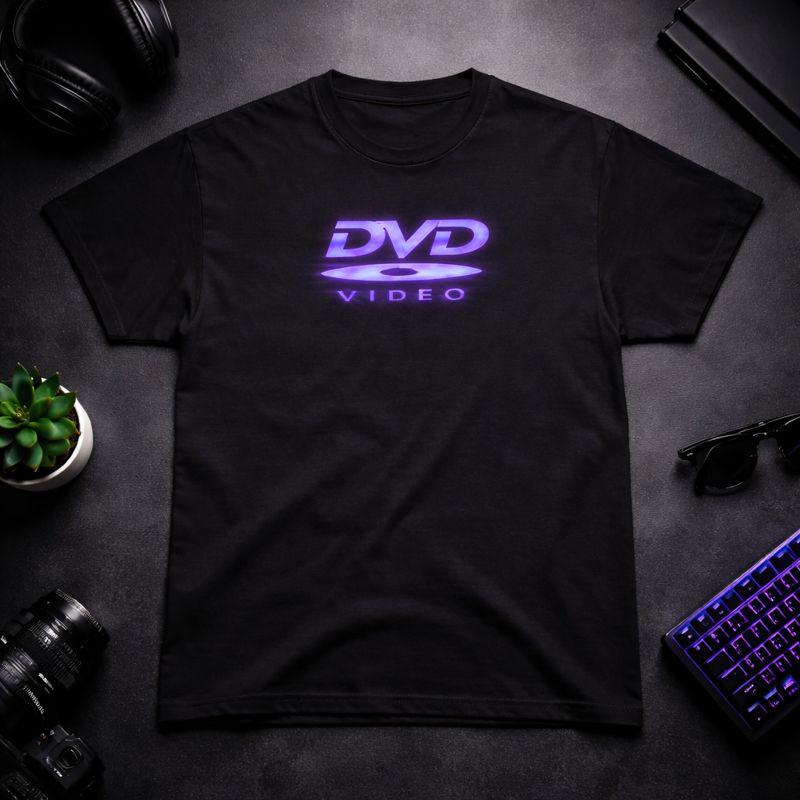 Street Fashion Videos - レトロコットンTシャツ - レトロDVDビデオロゴ、ルーズストリートスタイル、ファッショナブルで快適な普段着ストリートスタイル