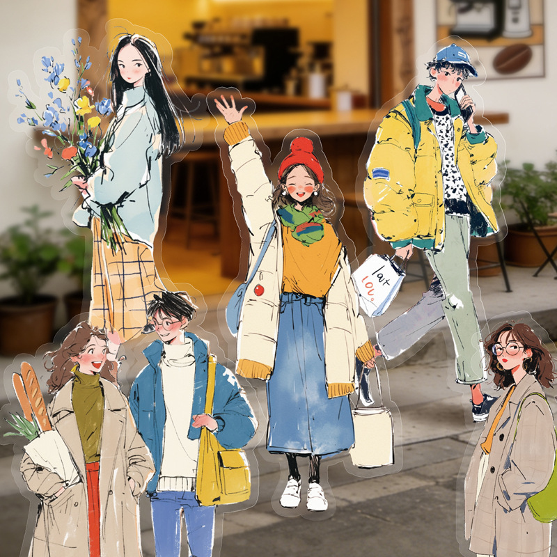 Street Fashion Outfit Girl - 20枚入り/パック ファッションガールズアウトフィットテーマステッカー トレンドストリートスタイル ジャーナルDIYデコレーション用品