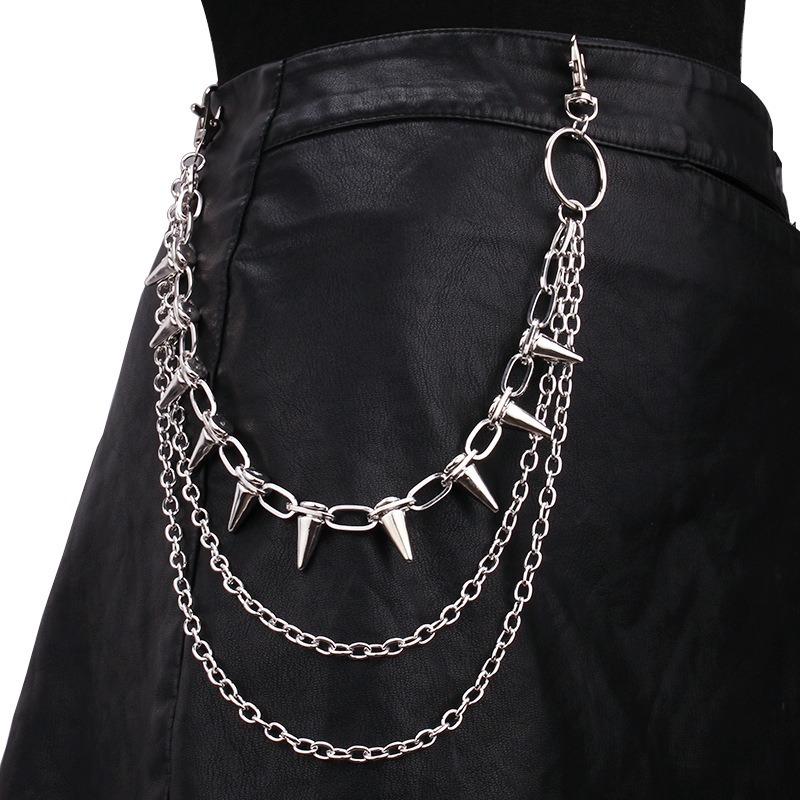 Street Fashion Necklace - ヒップホップ パンクロック メタルパンツ ウエストチェーン メンズ レディース