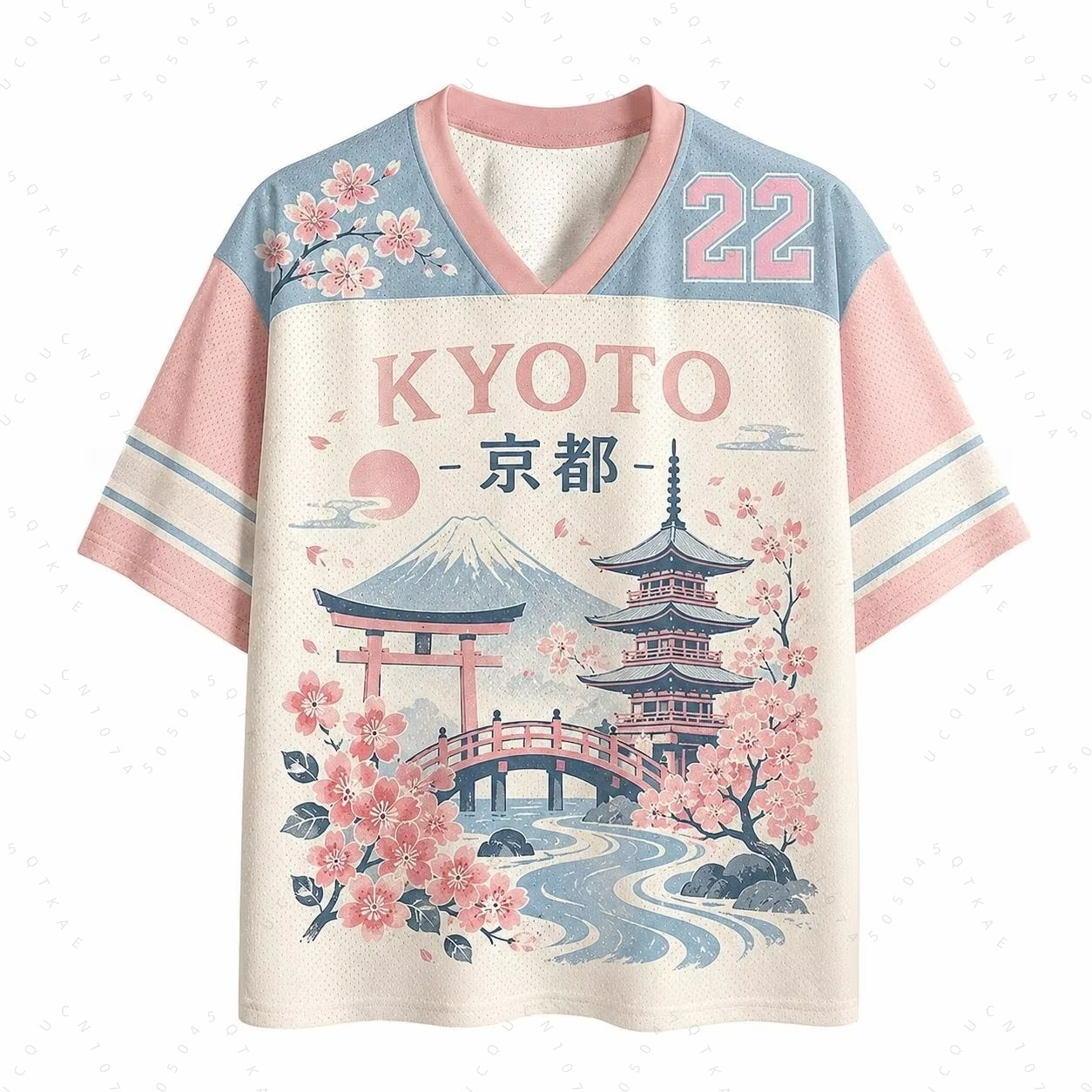 Street Fashion Kyoto - 2026年新作夏ファッション 日本京都桜柄3Dプリント 速乾性 アウトドア ストリートスタイル ペア
