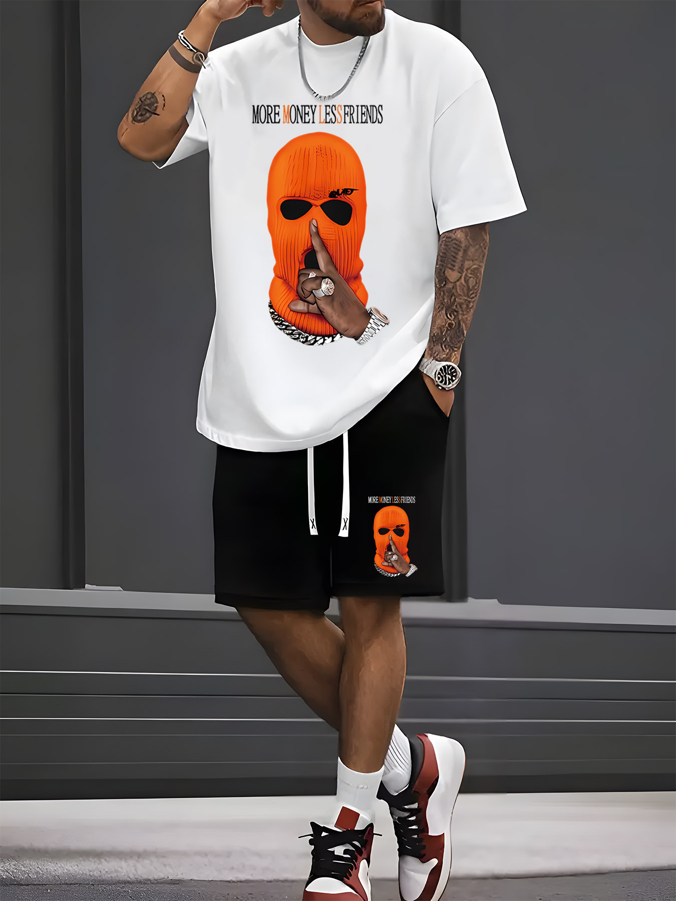 Street Summer Fashion - 2026年夏新作メンズ半袖ショートパンツセット - ストリートカジュアルファッション 快適で柔らかく通気性のある3Dパターンプリント