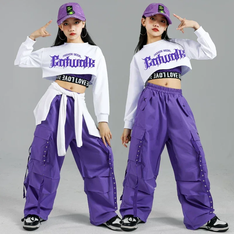 子供ストリートダンス衣装子供ストリートグループジャズ服セット - Street Fashion Outfit Girl のレビューと価格