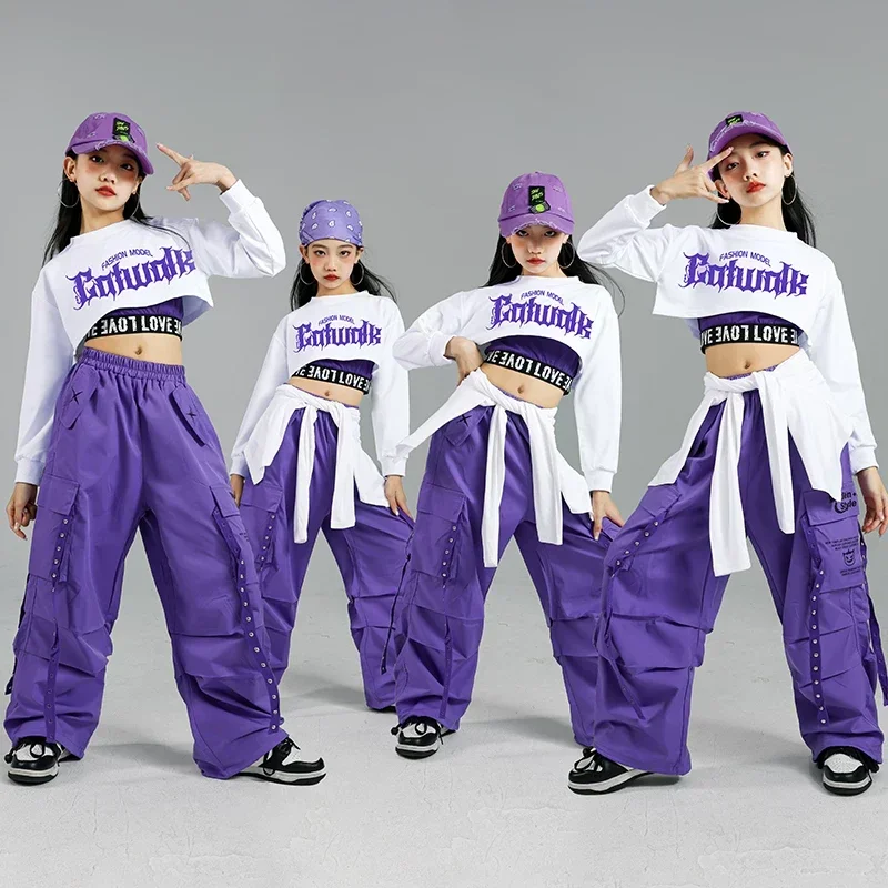 子供ストリートダンス衣装子供ストリートグループジャズ服セット - Street Fashion Outfit Girl のレビューと価格