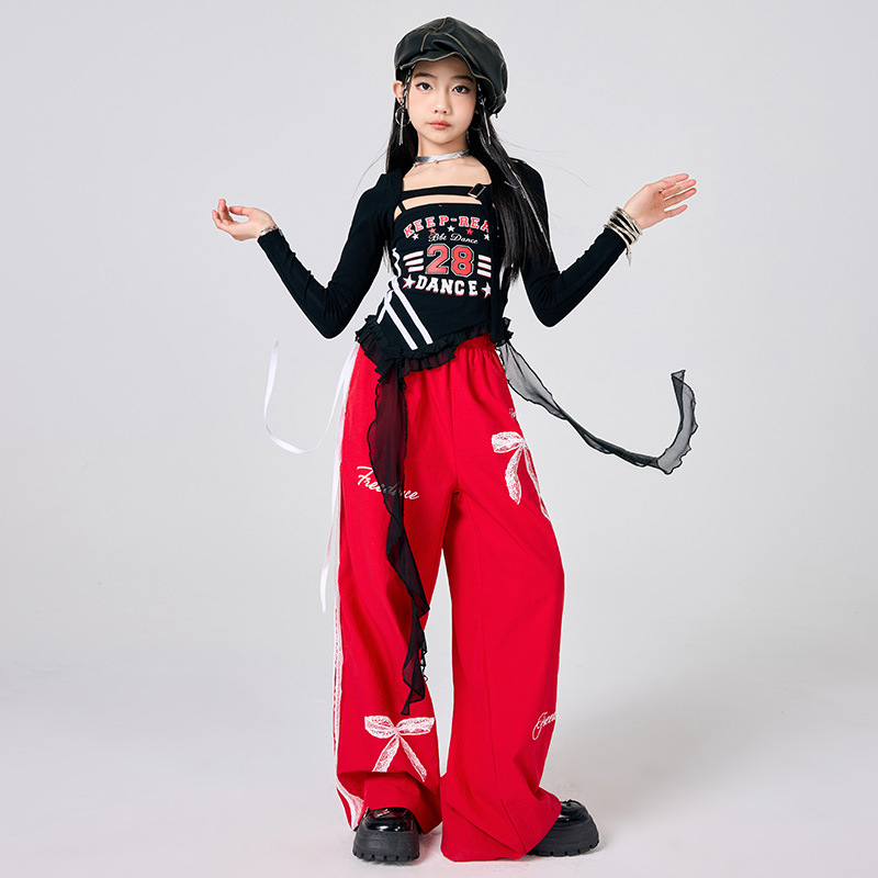 新しい女の子 K-POP ジャズステージ衣装黒、白トップヒッ - Street Fashion Outfit Girl のレビューと価格