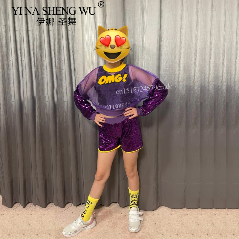 女の子のジャズダンス衣装子供ファッションストリートヒップホッ - Street Fashion Outfit Girl のレビューと価格