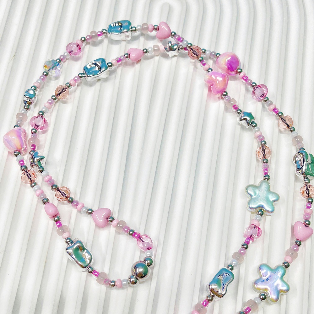 HERLOOK パステル Y2K ハートスター ビーズ付き携 - Street Fashion Necklace のレビューと価格