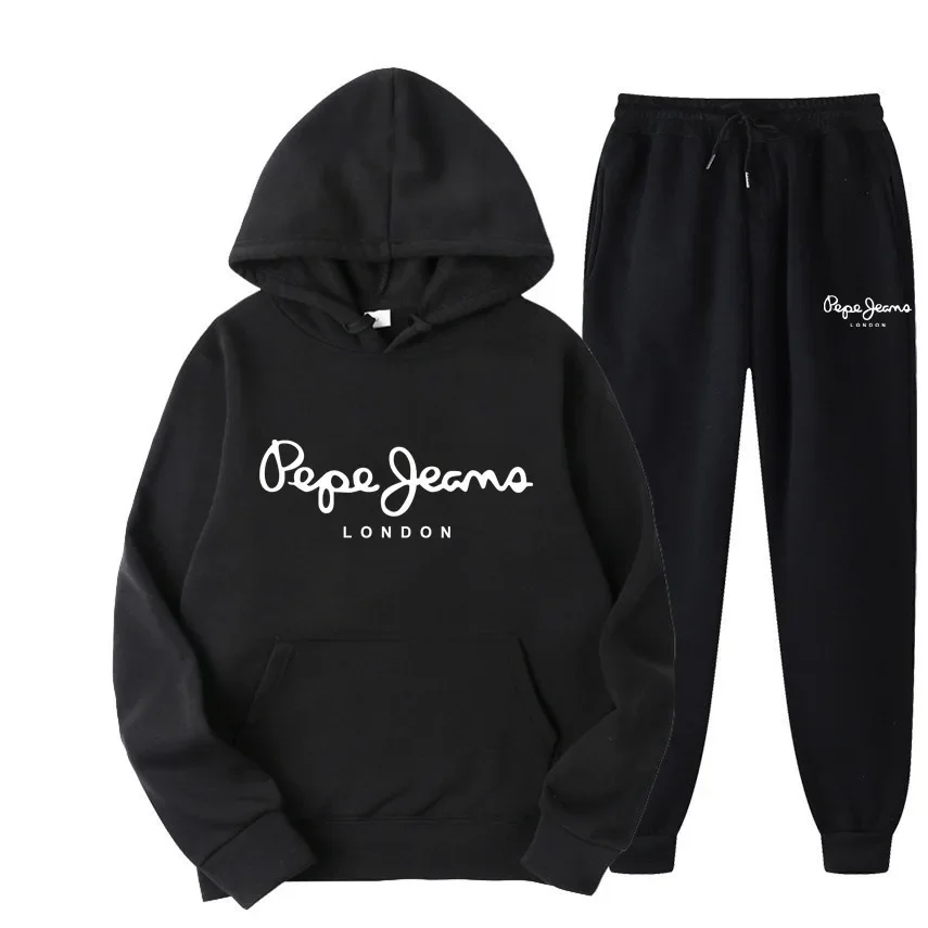 男女兼用プリント入りフーディートラックスーツ上下セット ヒッ - Street Fashion Outfit のレビューと価格