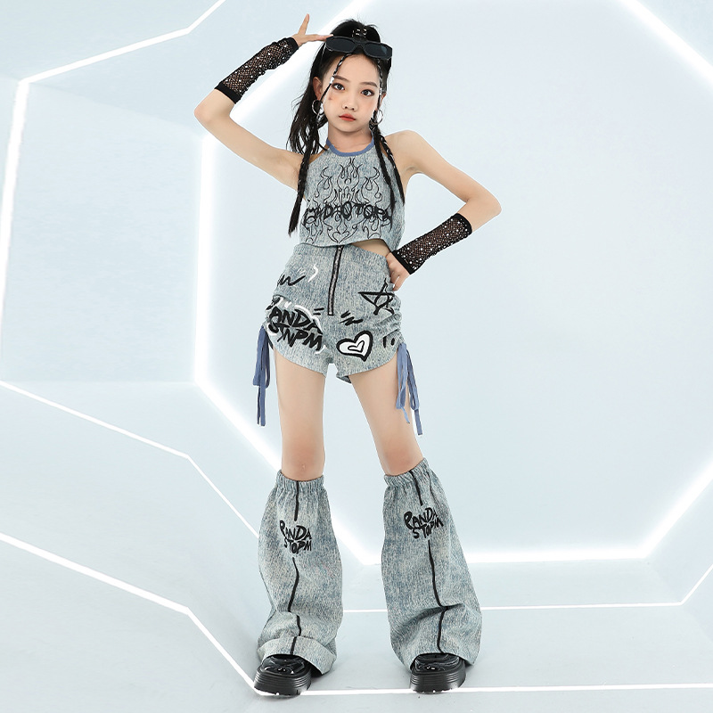 クールガールヒップホップジーンズトップスファッションストリー - Street Fashion Outfit Girl のレビューと価格
