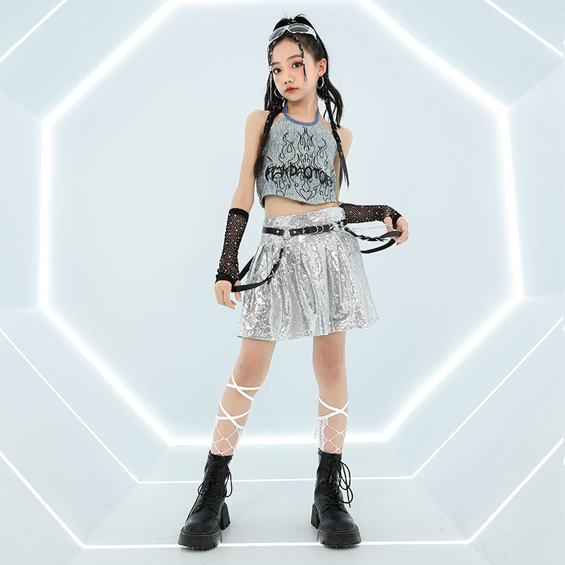 クールガールヒップホップジーンズトップスファッションストリー - Street Fashion Outfit Girl のレビューと価格