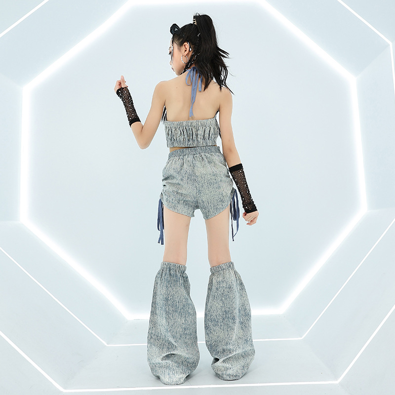 クールガールヒップホップジーンズトップスファッションストリー - Street Fashion Outfit Girl のレビューと価格