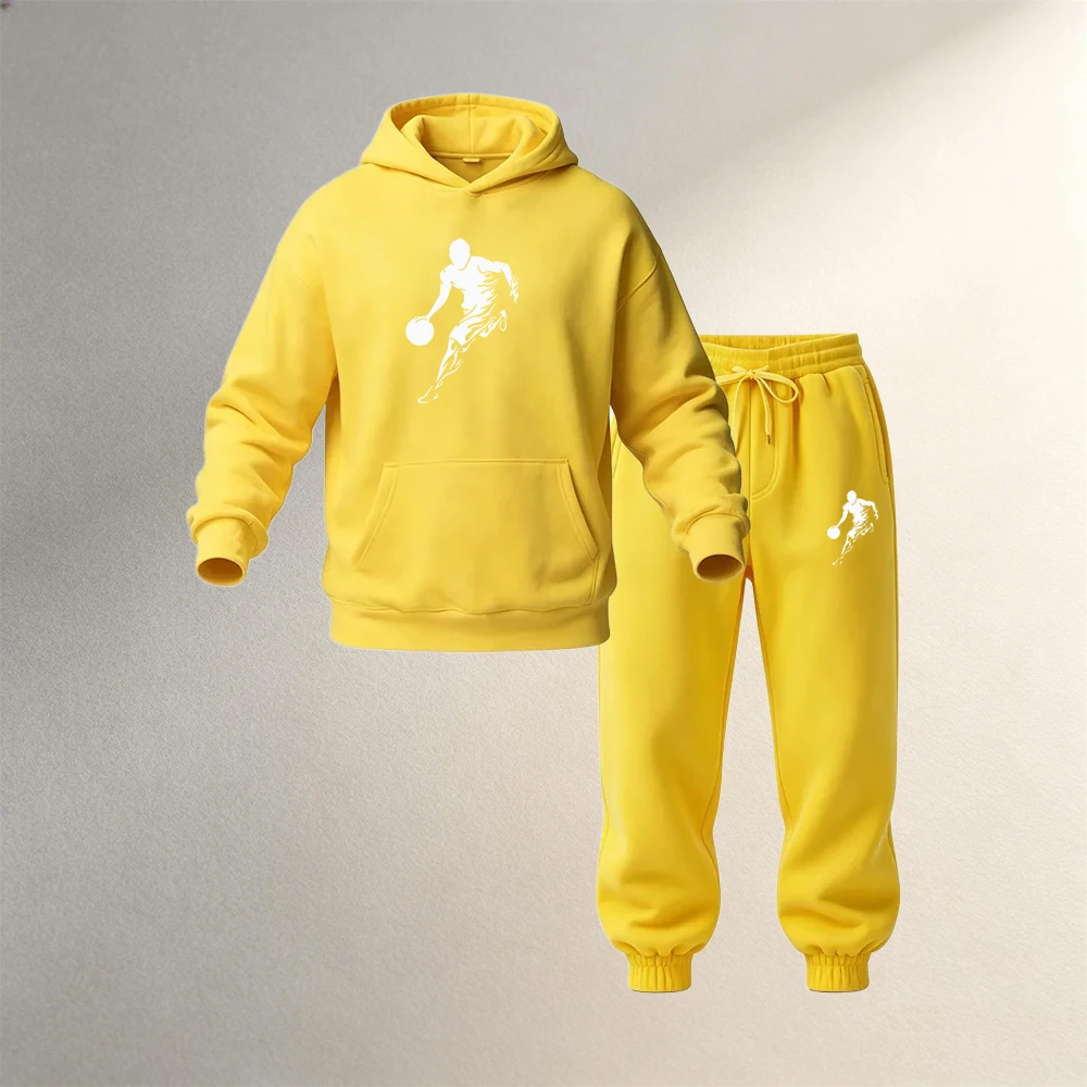 メンズ服 プルオーバーフーディセット 2ピース 秋冬 スポー - Street Fashion Outfit のレビューと価格