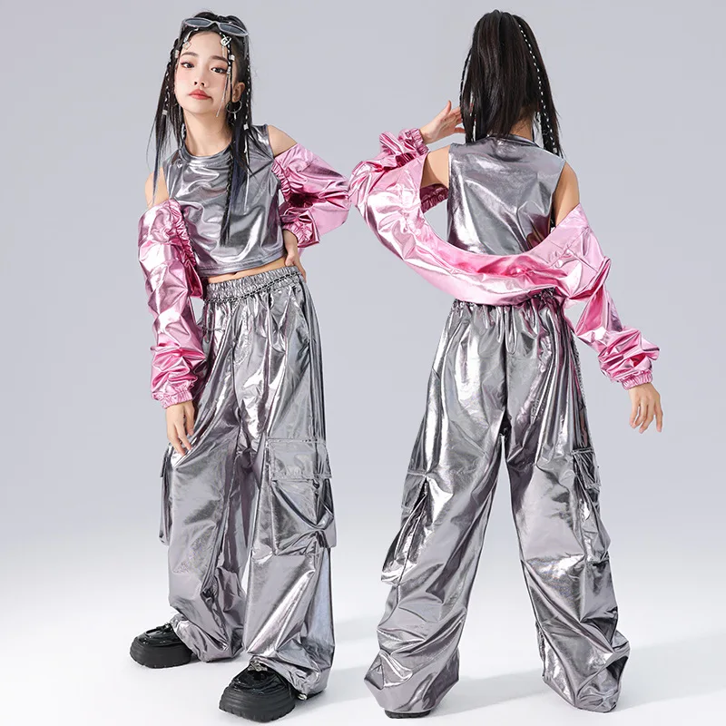 女の子ジャズダンス衣装子供用伸縮性のあるスパンコール明るい色 - Street Fashion Outfit Girl のレビューと価格