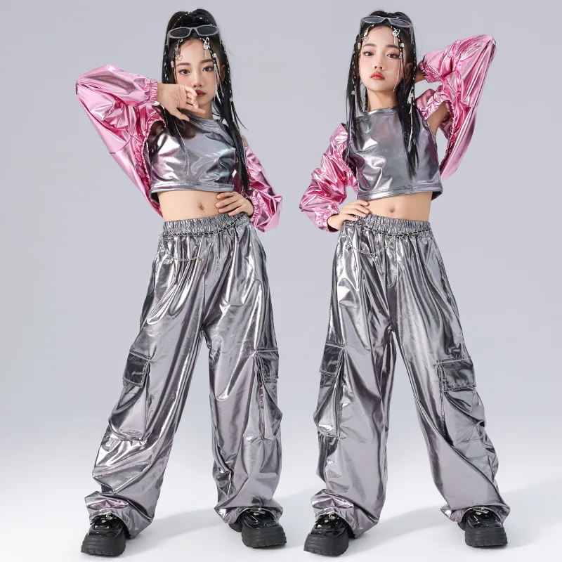 女の子ジャズダンス衣装子供用伸縮性のあるスパンコール明るい色 - Street Fashion Outfit Girl のレビューと価格