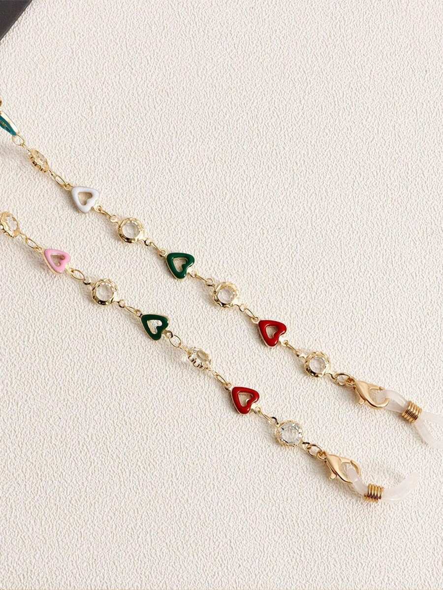 1pc 眼鏡用滑り止めロープ、手作りのドロップグレーズ付き、 - Street Fashion Necklace のレビューと価格