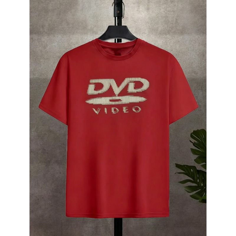 メンズ半袖Tシャツ、Y2KレトロDVDビデオストライプ柄男女 - Street Fashion Videos のレビューと価格