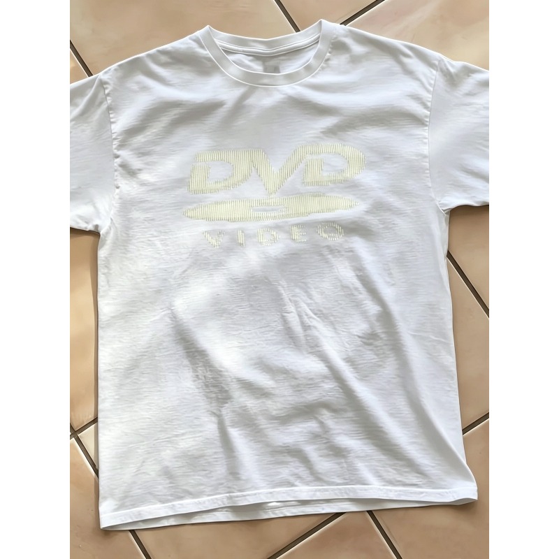 メンズ半袖Tシャツ、Y2KレトロDVDビデオストライプ柄男女 - Street Fashion Videos のレビューと価格