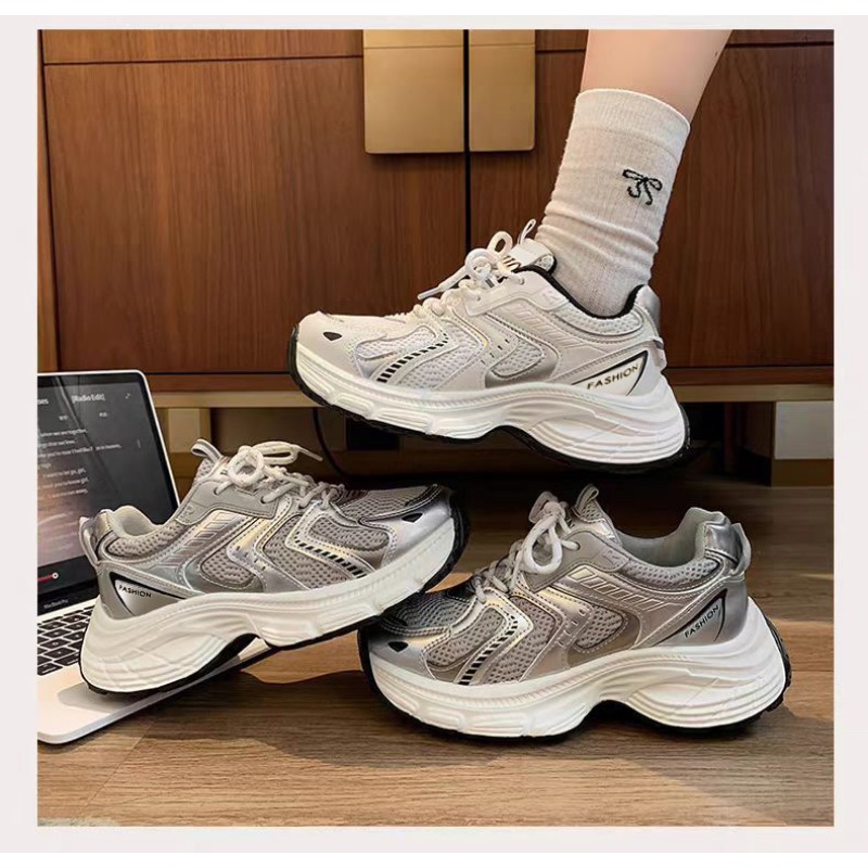2026 春の女性アンキーダッドスニーカー通気性メッシュプラ - Street Fashion Female のレビューと価格