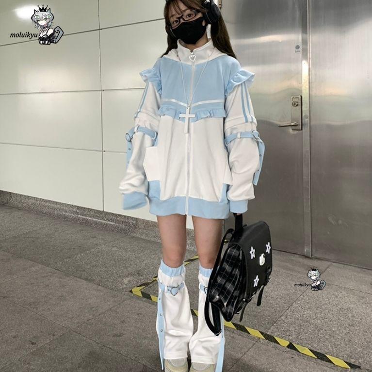 Y2K カワイイ猫耳パーカー レディース ピンク ブラック  - Street Fashion Harajuku のレビューと価格