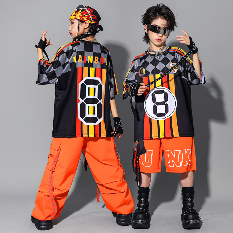 男の子用ヒップホップファッションK-POPストライプトップス - Street Fashion Outfit Girl のレビューと価格